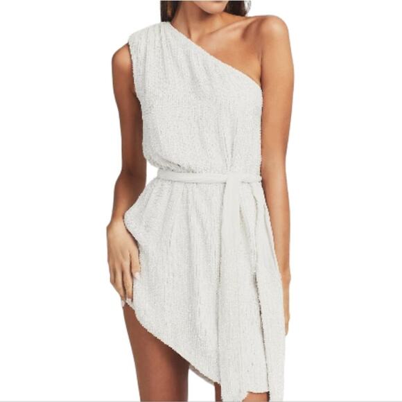 Retrofete Dresses & Skirts - Retrofete Sequin Mini Dress One Shoulder